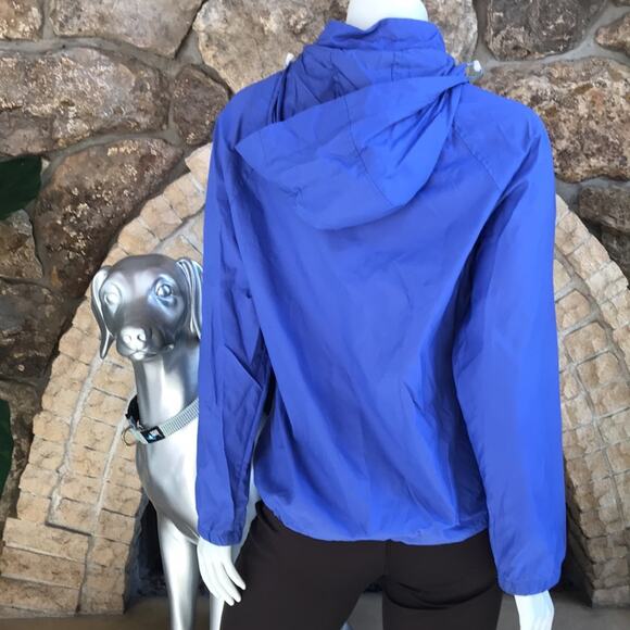 L.L. Bean Blue Full Zip Windbreaker Nylon Hooded Jacket Women's Size Medium - Picture 5 of 7